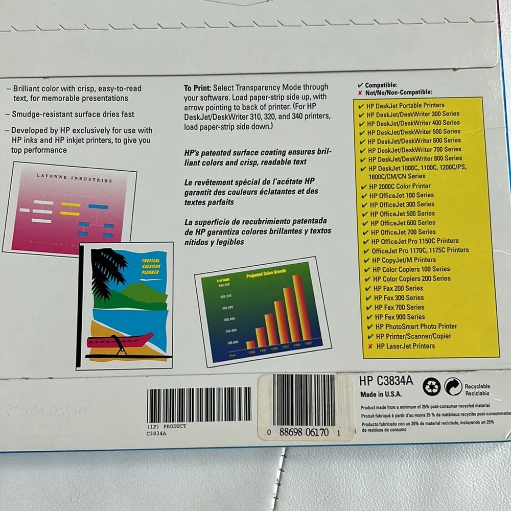 HP Premium InkJet Transparency Film 50 Sheets